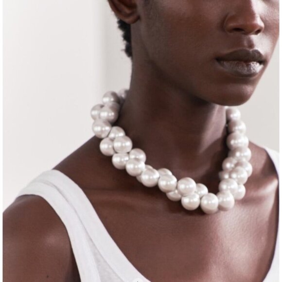 Pearl Necklace Knotted b/w Each Faux Pearl Bead High Quality Opera Lengrh Approx - Picture 6 of 12